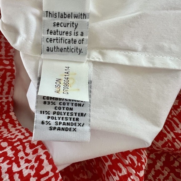 Diane Von Furstenberg DVF Sz Large Alison Drop Waist White & Red Pleated Dress - Picture 13 of 16